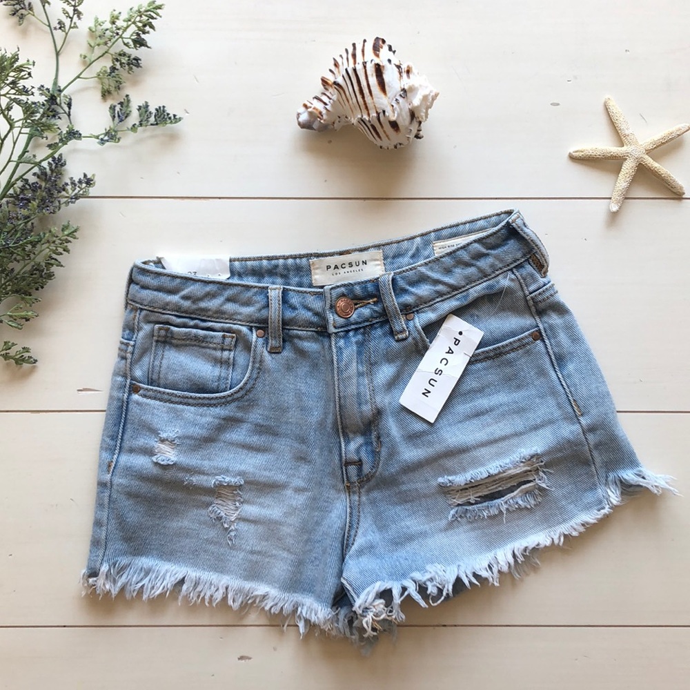 NWOT!! PacSun High Rise Cut Off Denim Shorts